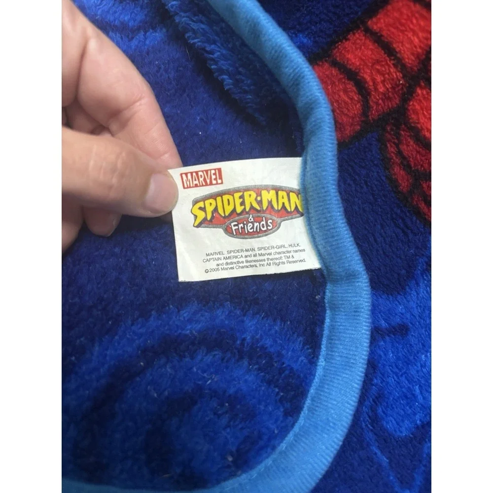 Vintage Spiderman & Friends Marvel Super Hero Kids Fleece Blanket 41 X 30 SOFT